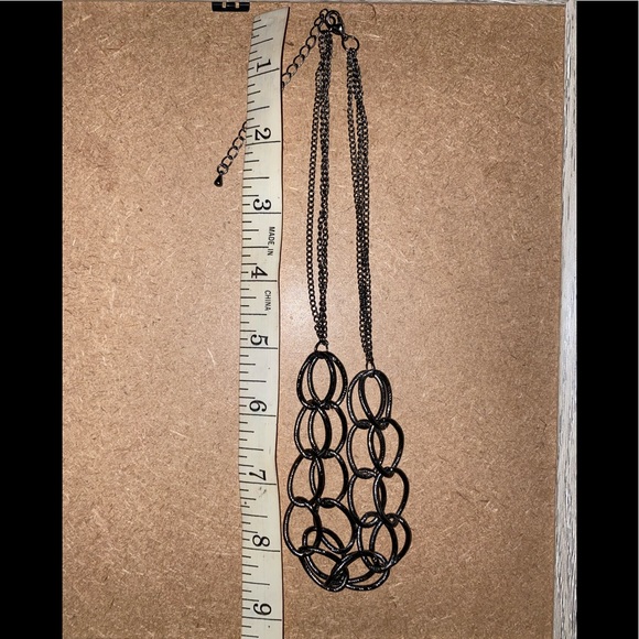 Dark Toned Double Chained Necklace - Picture 2 of 4